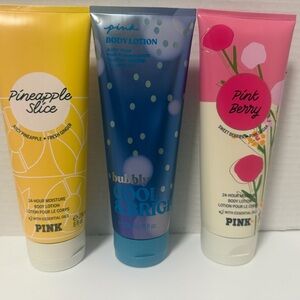 Victoria’s Secret PINK “Pineapple Slice, Pink Berry, Kool&Bright”Body Lotion Set